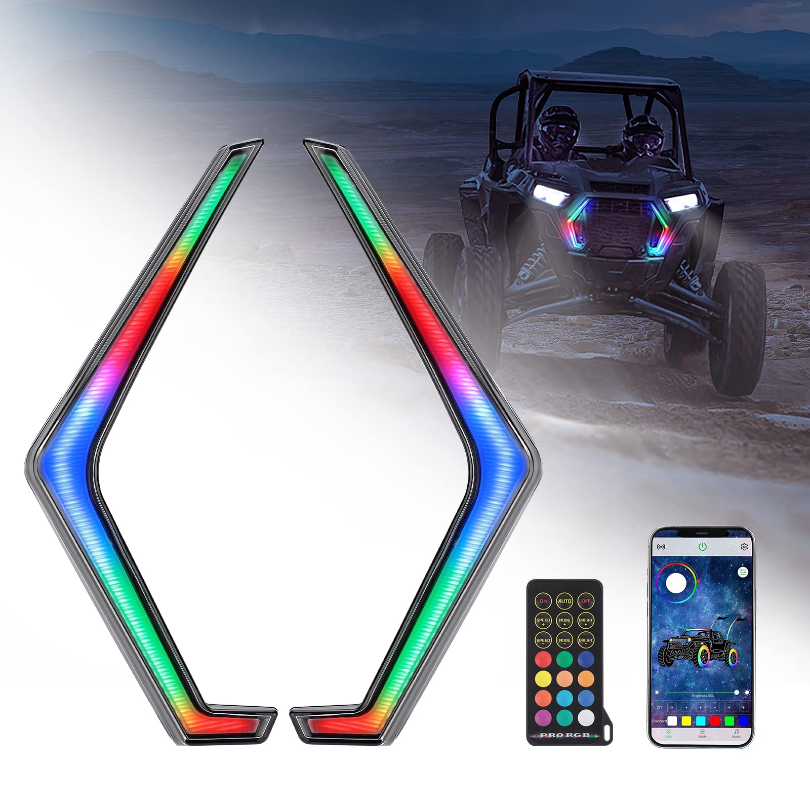 Kemimoto RGB Turn Signal Lights Fit Polaris RZR XP 1000 Turbo (2019-20