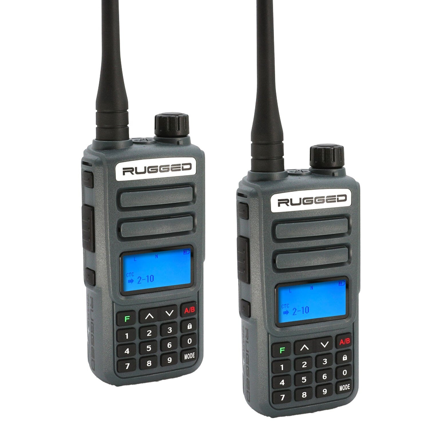 2 Pack - Rugged GMR2 PLUS - GMRS and FRS Two Way Handheld Radios - Safety Orange