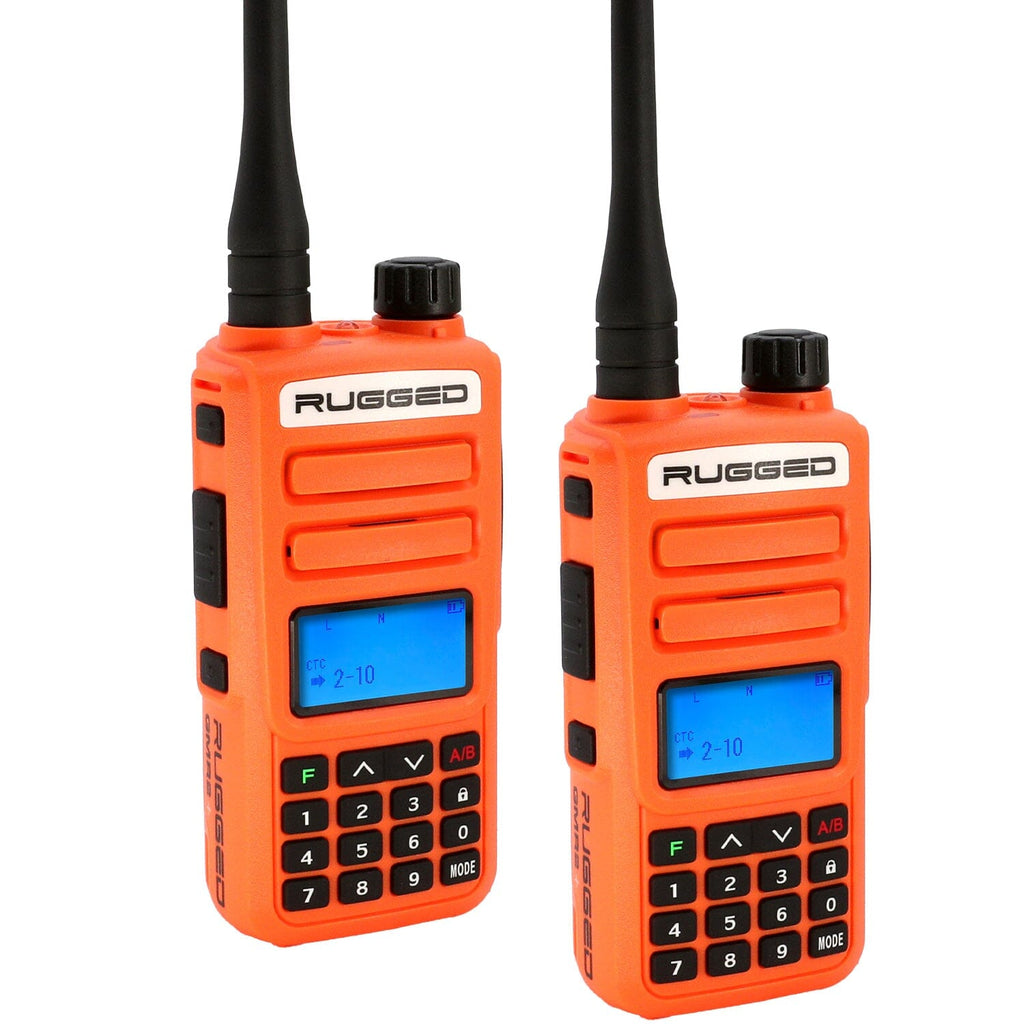 2 Pack - Rugged GMR2 PLUS - GMRS and FRS Two Way Handheld Radios - Grey