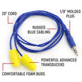 AlphaBud Foam Earbud Speakers - Mono and Stereo - Mono