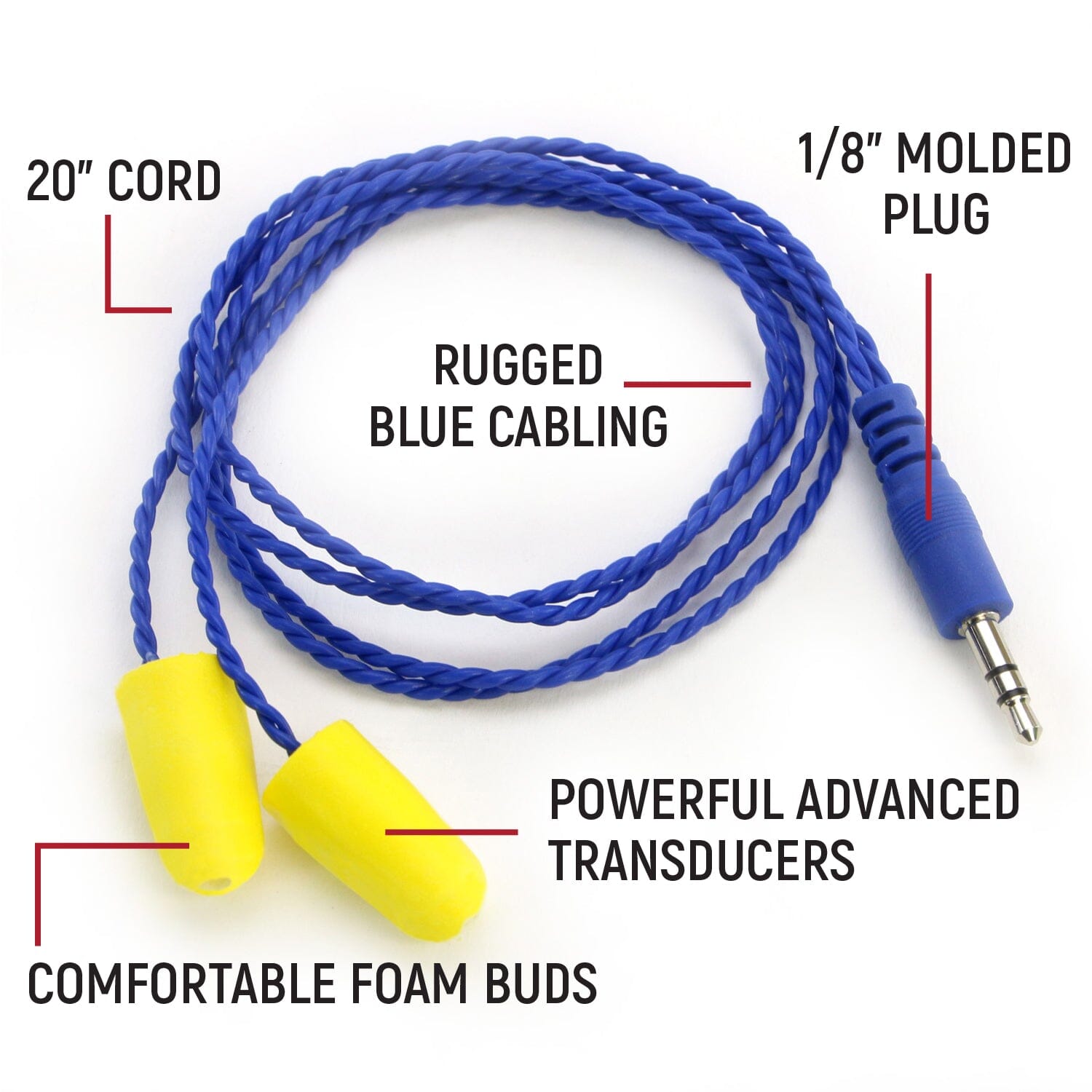 AlphaBud Foam Earbud Speakers - Mono and Stereo - Mono