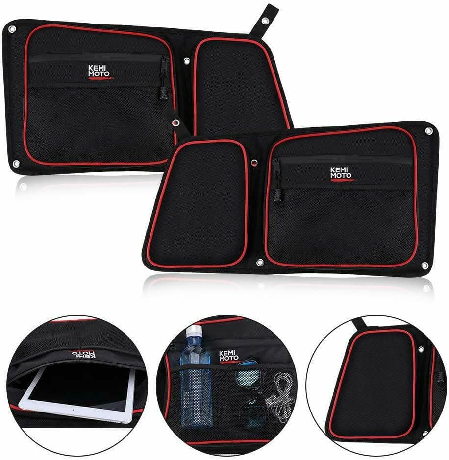 Kemimoto UTV Rear Side Door Bags Knee Pad Fit Polaris RZR 2014-2023